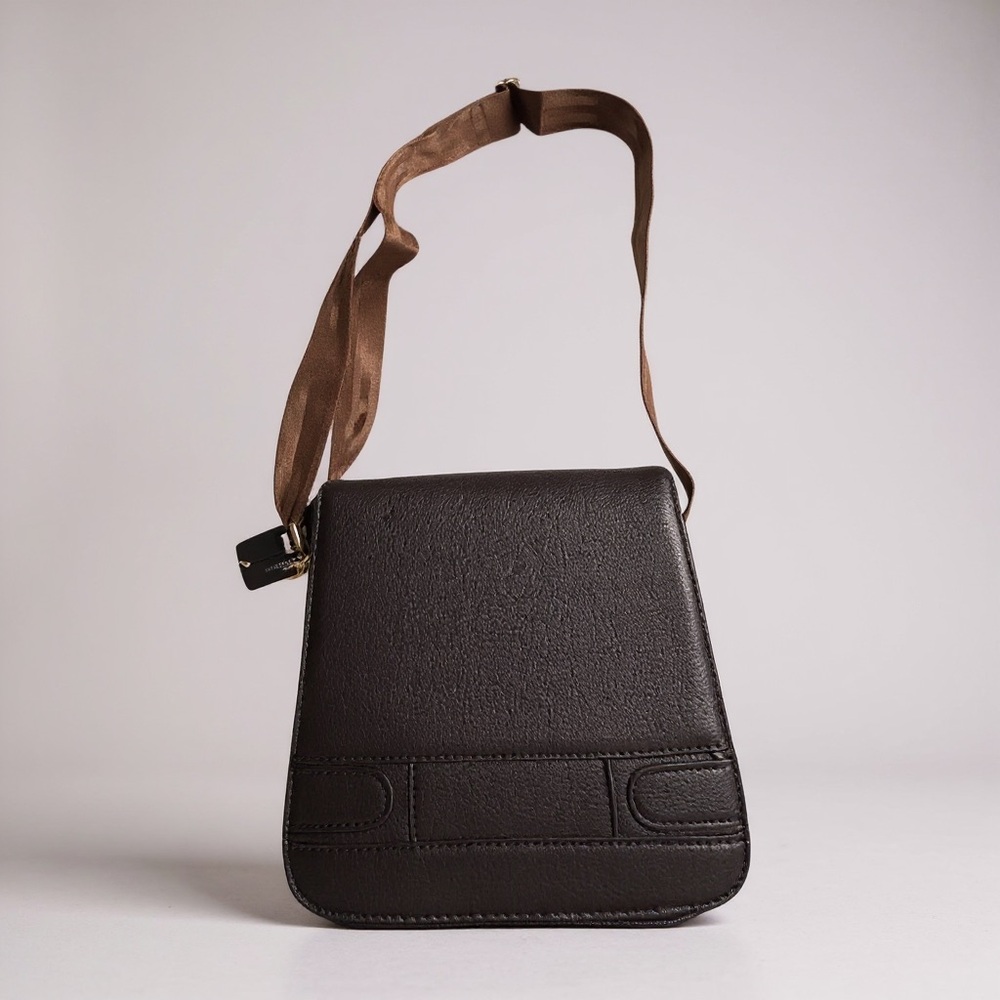 Elegant Black and Brown Messenger Bag